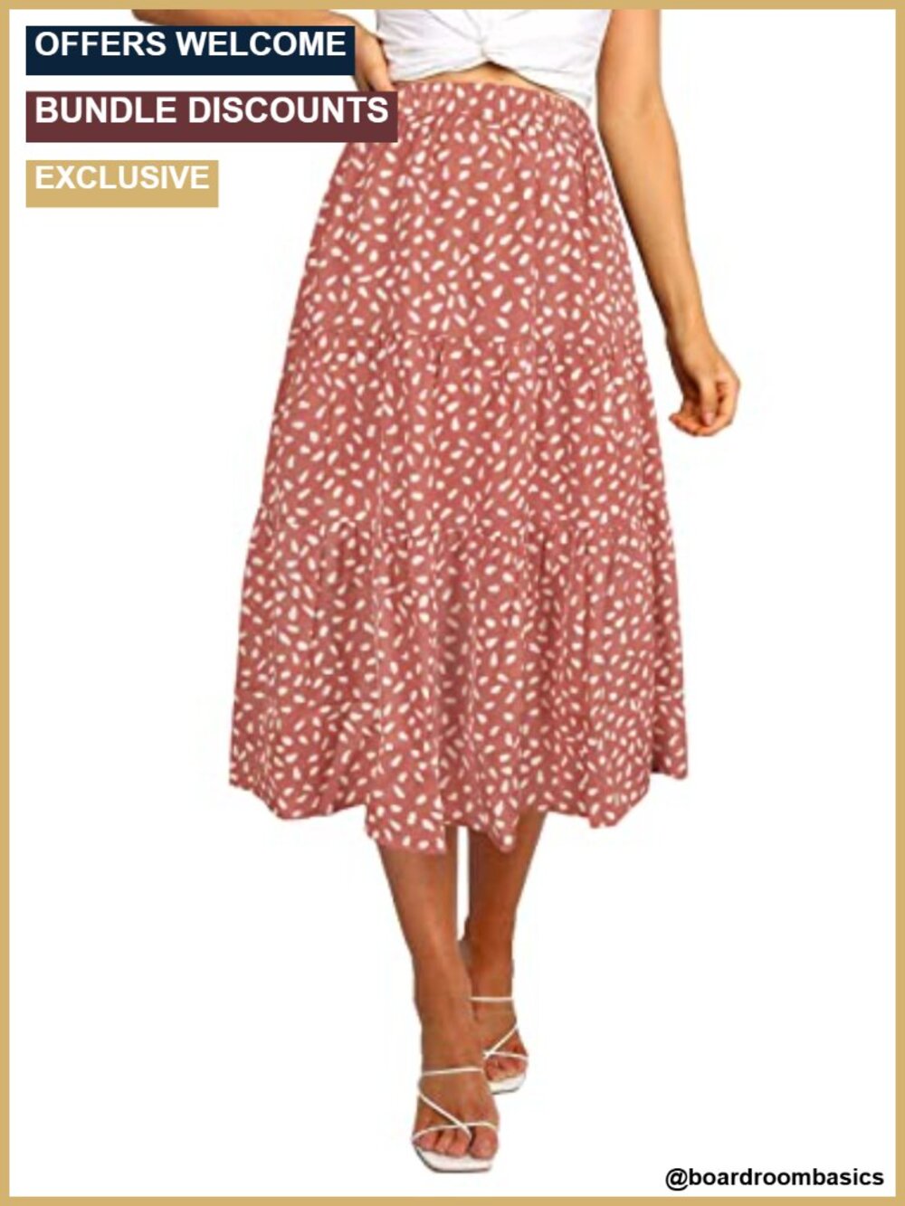 Women's Pleated A-Line Midi Skirt, High Waist Swing Leopard Print